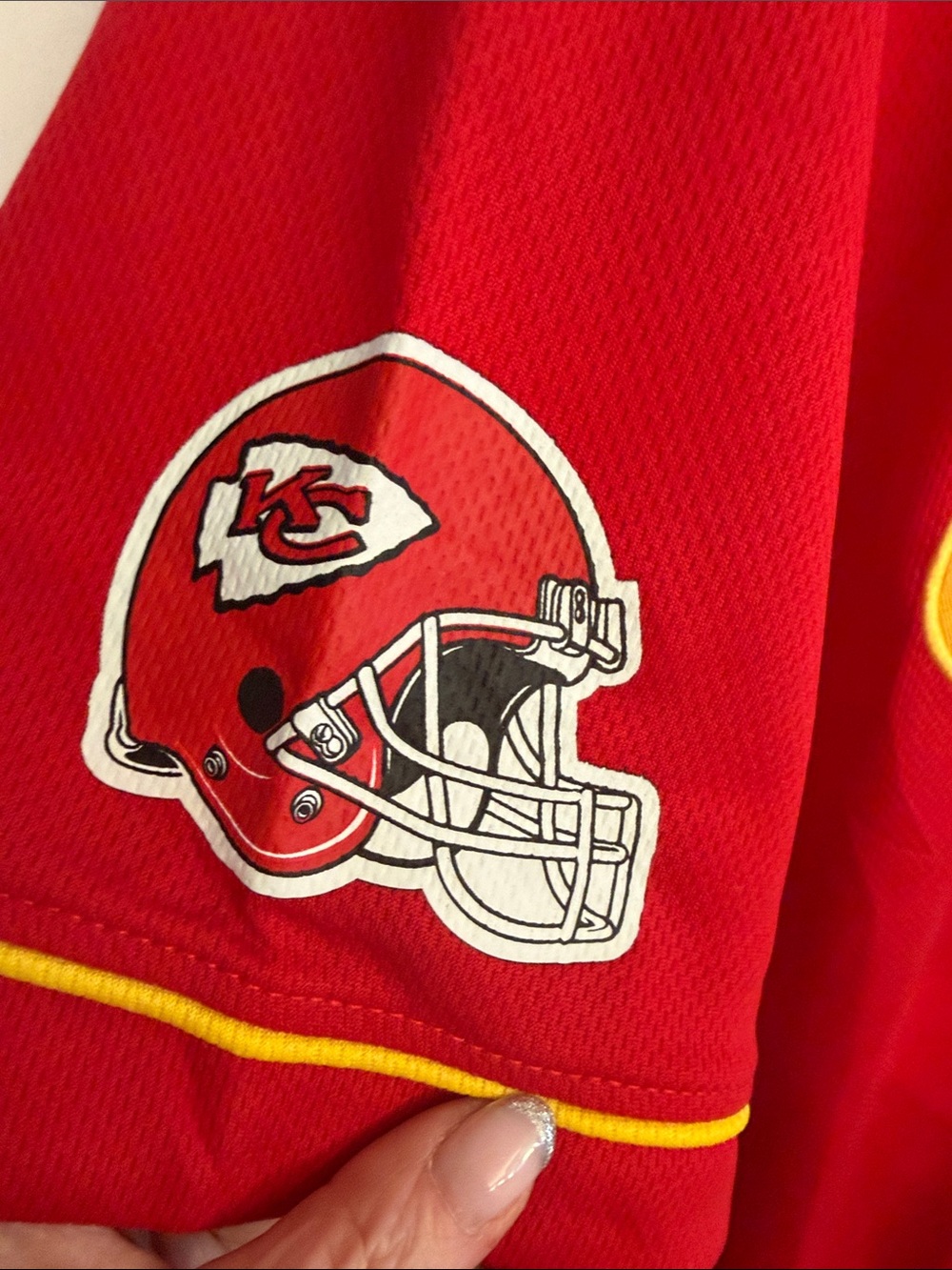 Kansas City Chiefs Red & Yellow Button-Up Jersey - Picture 2 of 4